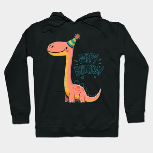 Kawaii Happy Birthday Dinosaur Brontosaurus Party Hoodie